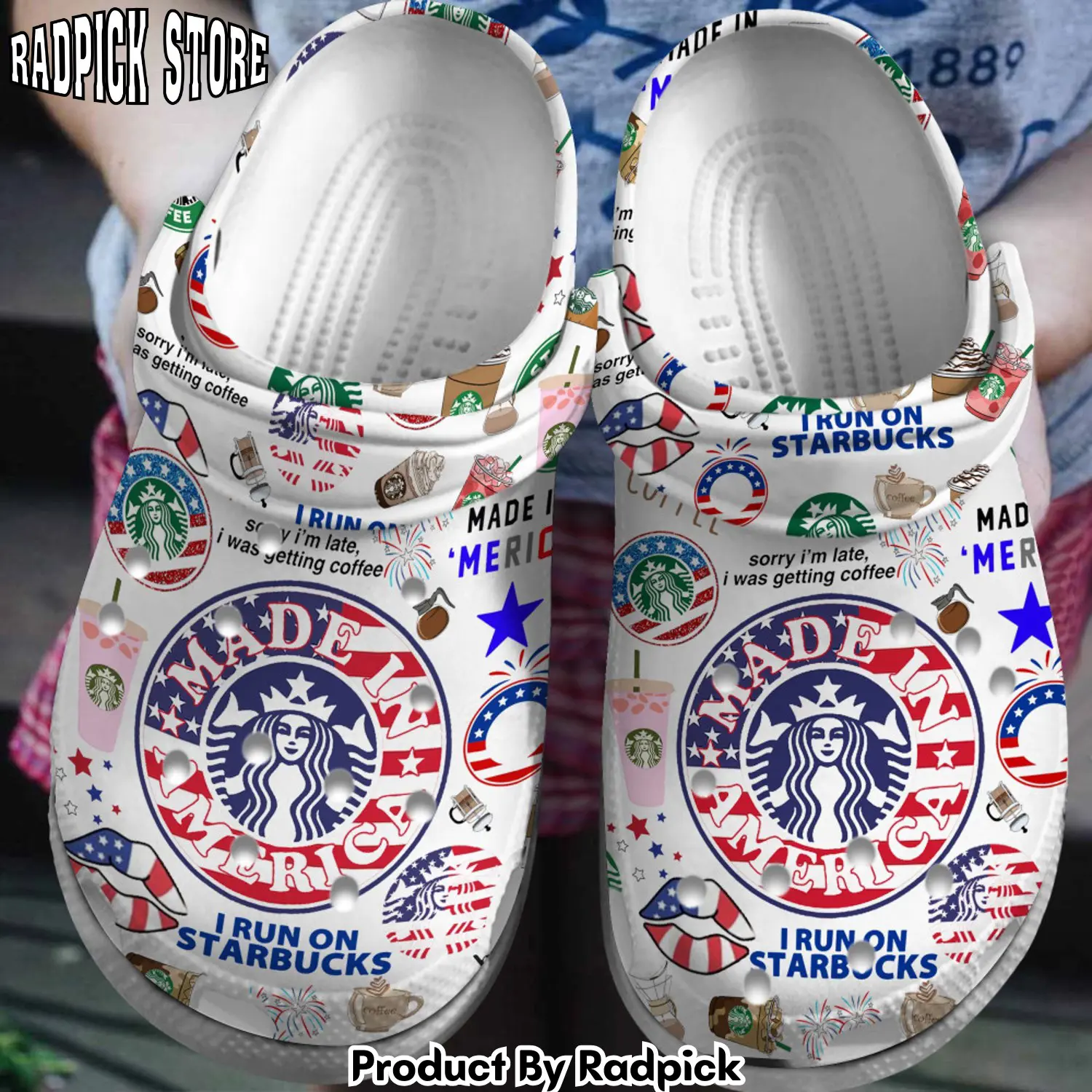 Radpick starbuck happy independence day clogs shoes comfortable for men women rp6521195